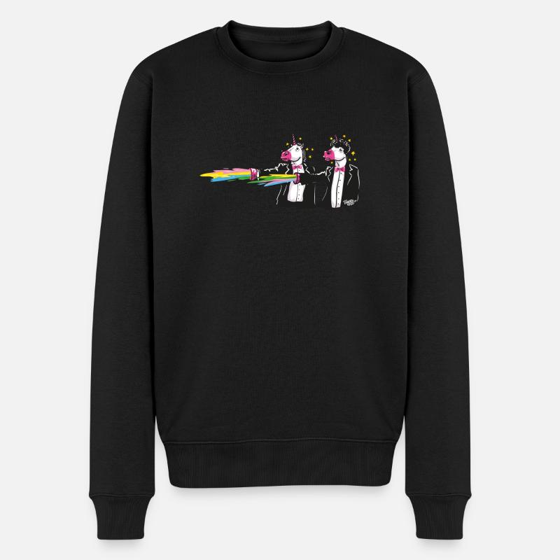 unicorns & rainbows - Männer Premium Bio Pullover - Schwarz