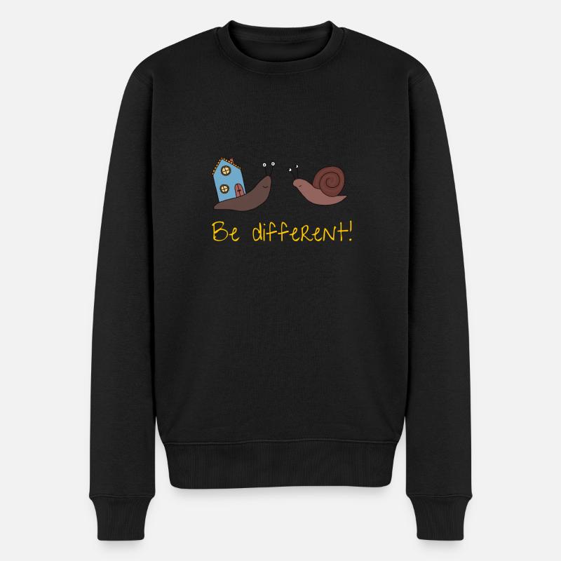 Be different! - Männer Premium Bio Pullover - Schwarz