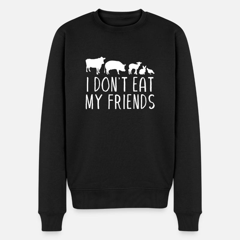 I don't eat my friends - Männer Premium Bio Pullover - Schwarz
