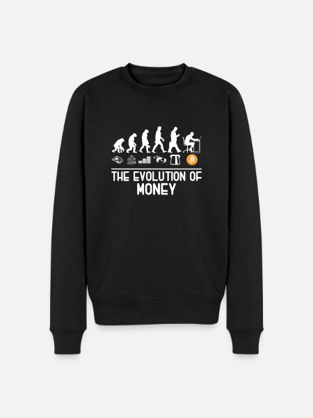 bitcoin shirt Evolution of money Cryptocurrency - Men's Premium Organic Jumper - black