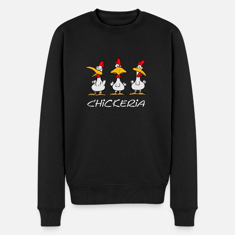 Chickeria - Männer Premium Bio Pullover - Schwarz