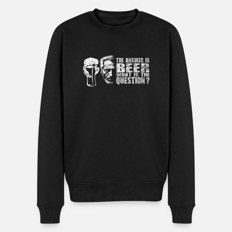 Bier Spruch - Männer Premium Bio Pullover - Schwarz