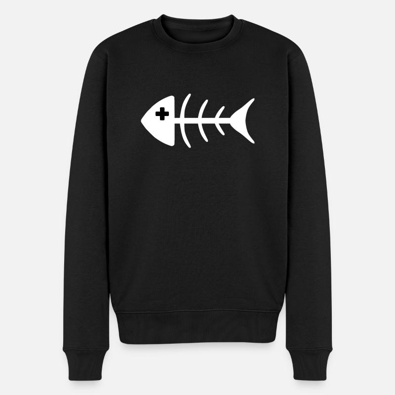 DEAD HOUTA WEISS - Männer Premium Bio Pullover - Schwarz