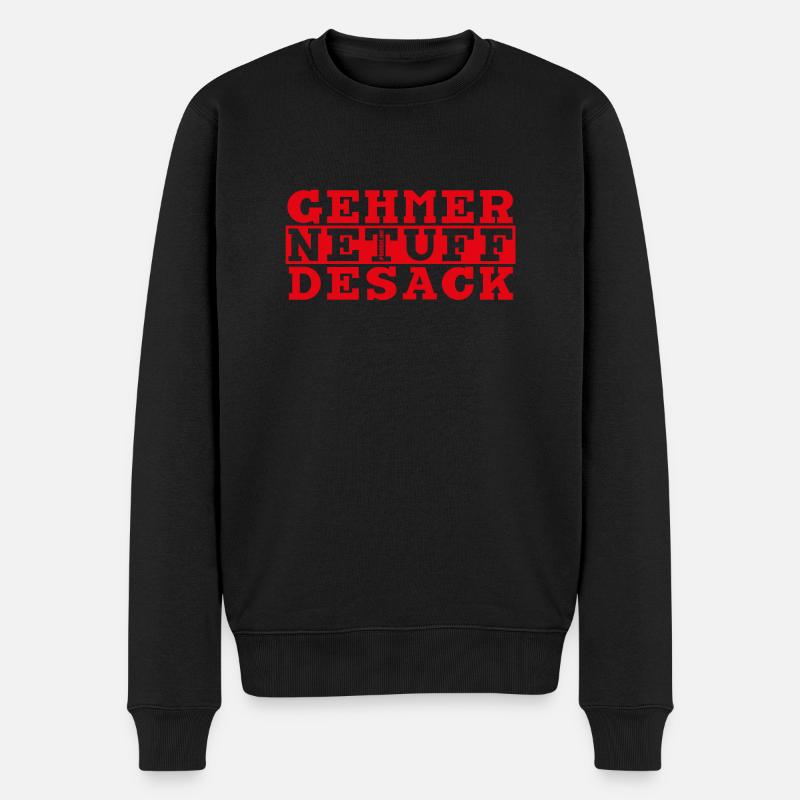 GEHMERMETUFFDESACK rot - Männer Premium Bio Pullover - Schwarz