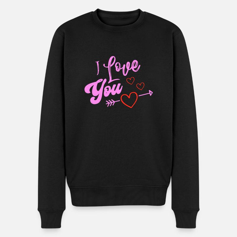 i love you - Männer Premium Bio Pullover - Schwarz
