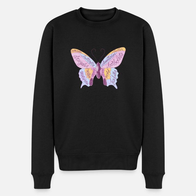 Schmetterling - Männer Premium Bio Pullover - Schwarz