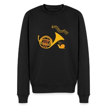 Lustiges Shirt französisches Horn Musikinstrument - Männer Premium Bio Pullover - Schwarz - Vorne - Nico (187cm)