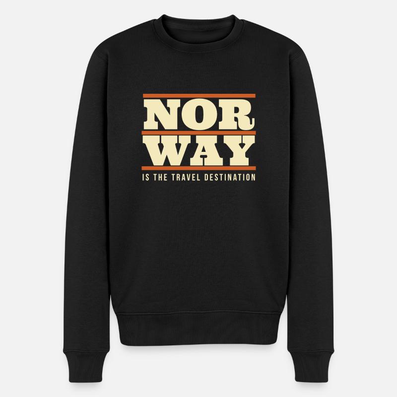 Norway - Travel Destination - Männer Premium Bio Pullover - Schwarz