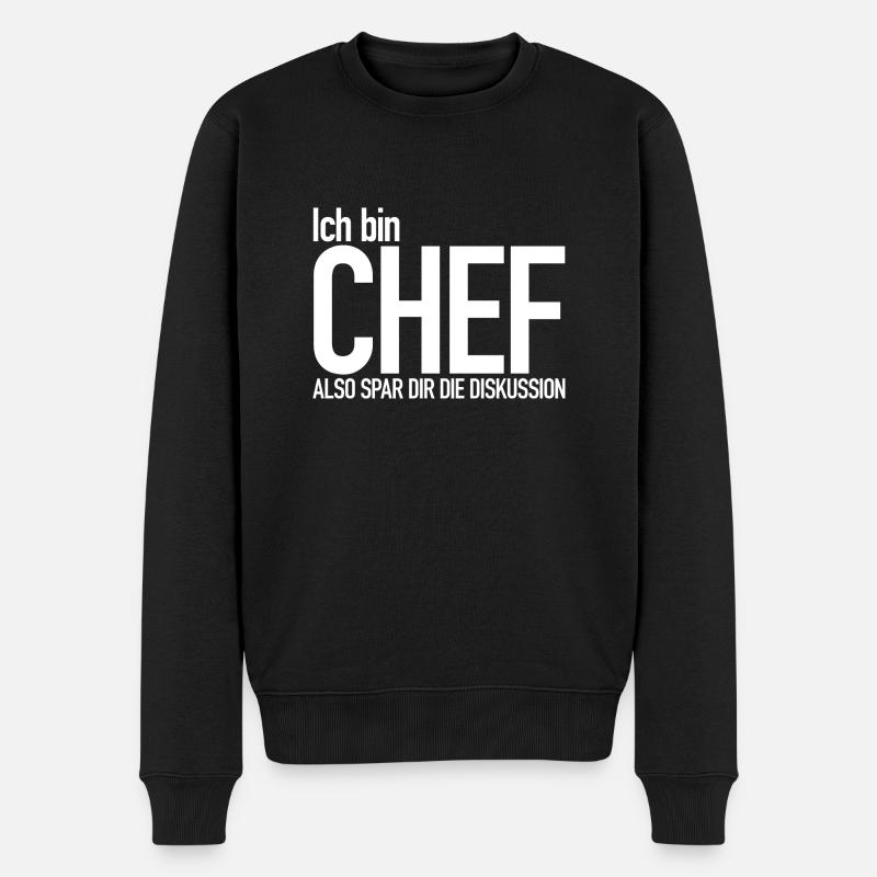 Ich bin Chef - Männer Premium Bio Pullover - Schwarz
