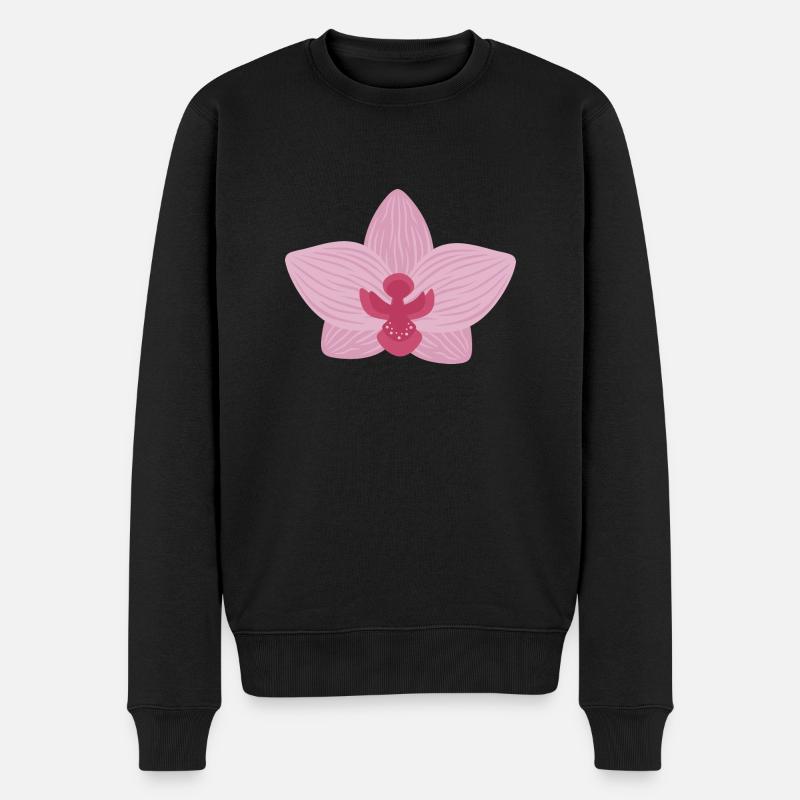 Orchidée lilas - Pull Premium bio Homme - noir