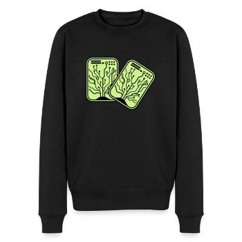 Micro Chip 2 - Men's Premium Organic Jumper - black - Front - Nico (187cm)