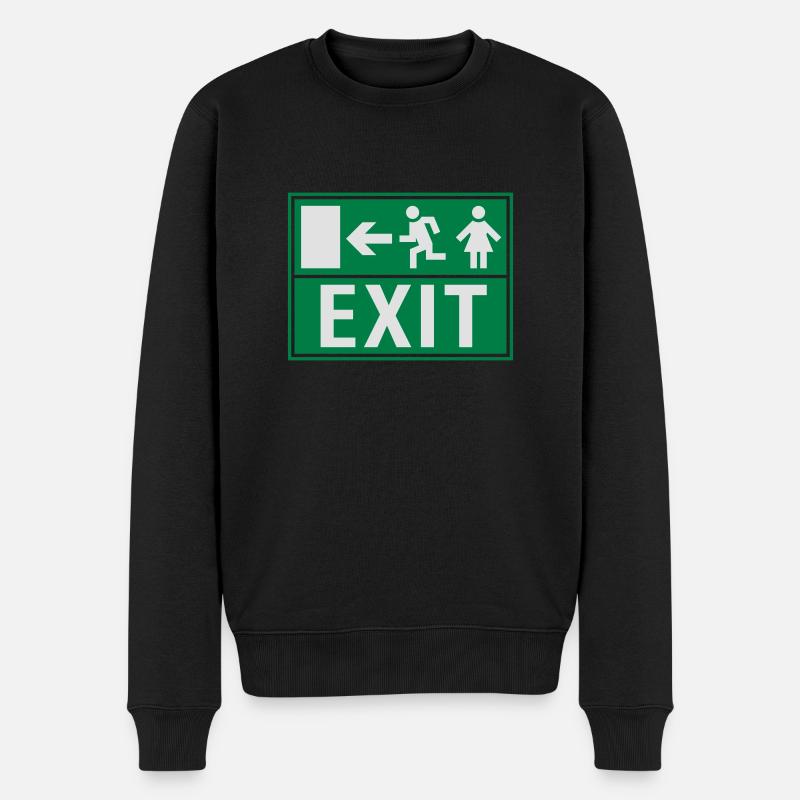 EXIT (palohälytys) - Premium luomulaatuinen miesten collegepusero - musta