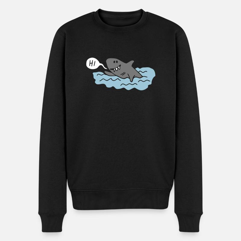 Hai sagt Hi - Männer Premium Bio Pullover - Schwarz