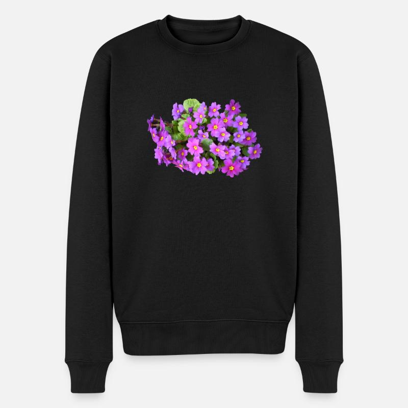 Primeln Blume Frühling - Männer Premium Bio Pullover - Schwarz