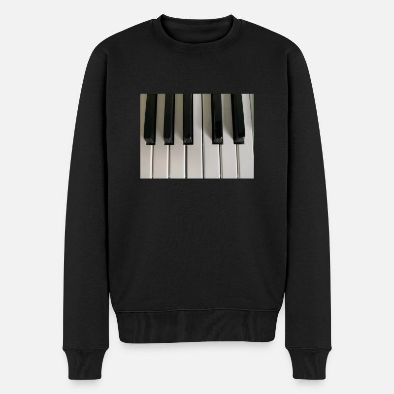 Klaviertasten - Männer Premium Bio Pullover - Schwarz