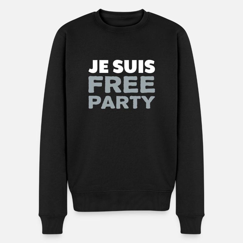 Je suis FREE PARTY - Pull Premium bio Homme - noir