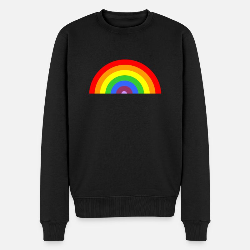 regenboog - Männer Premium Bio Pullover - Schwarz