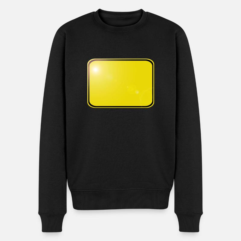 Ortsschild blanko, einfach - selbst gestalten - Männer Premium Bio Pullover - Schwarz
