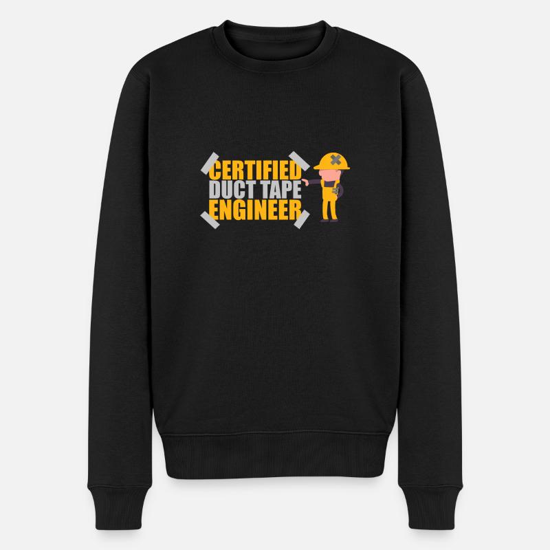 Certified Duct Tape Engineer Geschenkidee - Männer Premium Bio Pullover - Schwarz