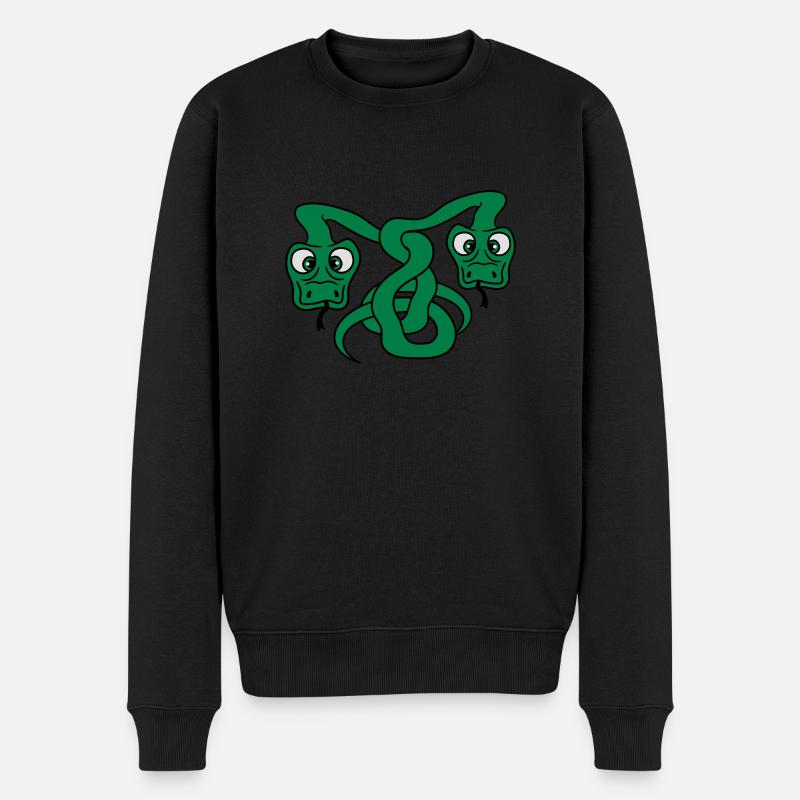 2 divertente lungo serpenti comic compagni di squa - Maglione ecologico premium da uomo - nero