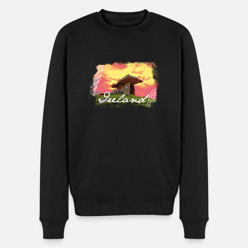 Irland Poulnabroune Dolmen - Männer Premium Bio Pullover - Schwarz