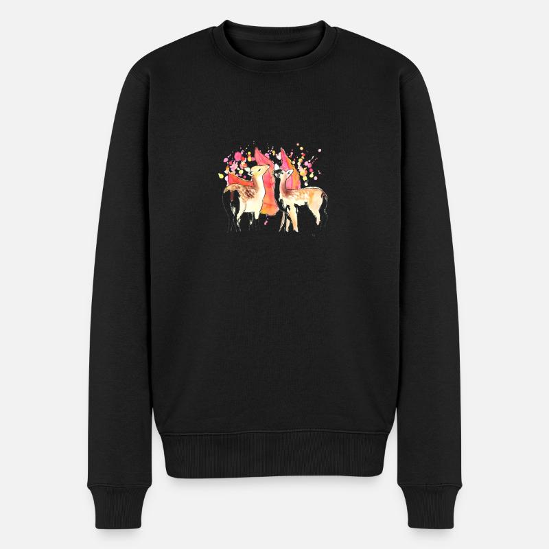 Rehe im Herbst - Männer Premium Bio Pullover - Schwarz