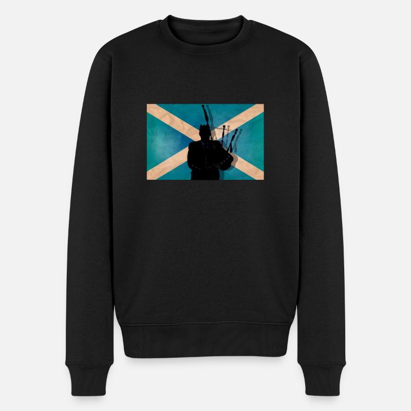 Schottischer Piper - Männer Premium Bio Pullover - Schwarz