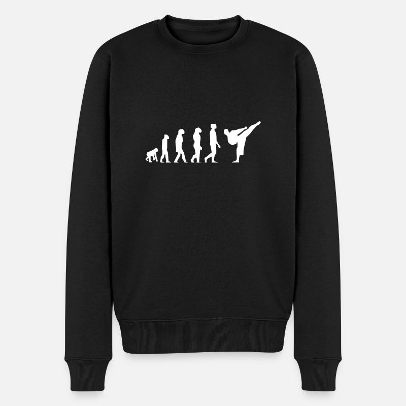 Karate-Evolution - Männer Premium Bio Pullover - Schwarz