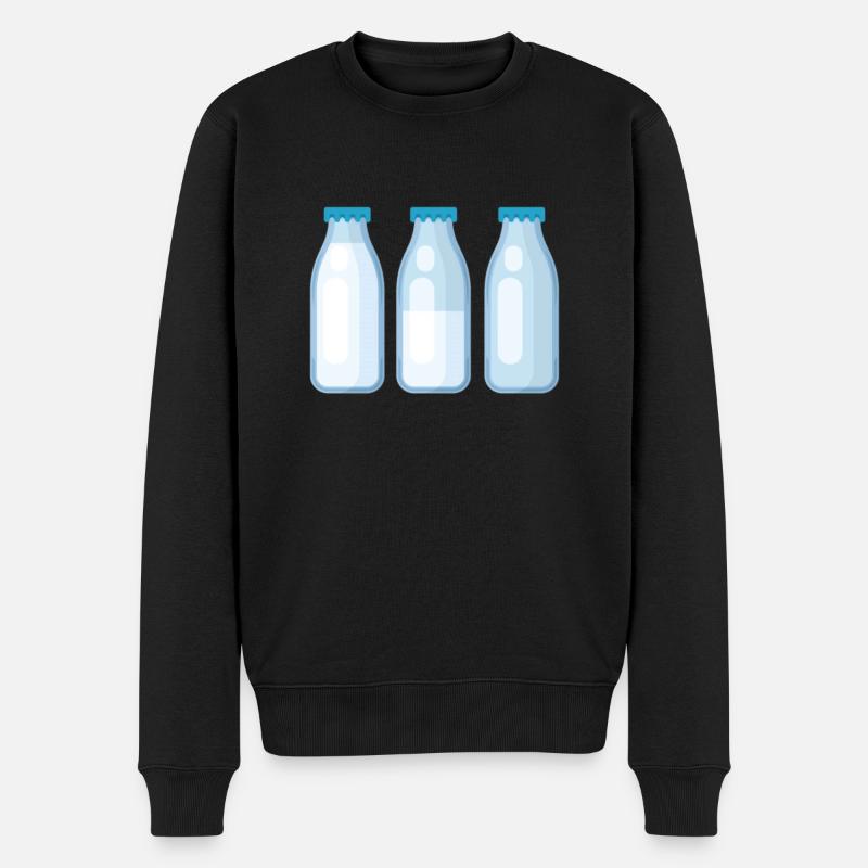 Milch - Männer Premium Bio Pullover - Schwarz