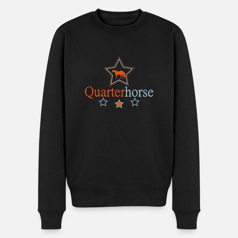 Quarterhorse 5 Sterne - Männer Premium Bio Pullover - Schwarz