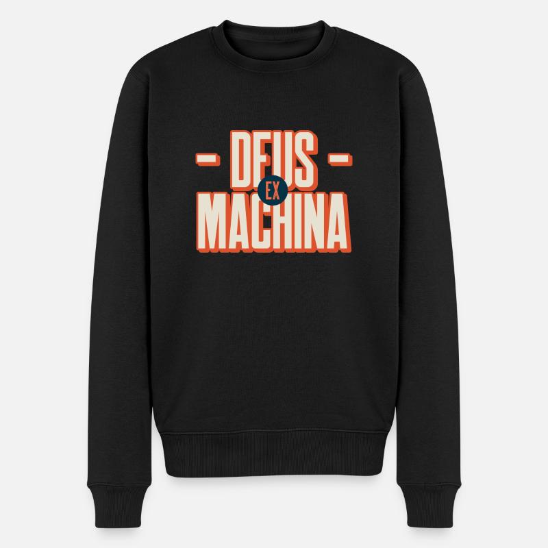 Deus ex machina - Männer Premium Bio Pullover - Schwarz