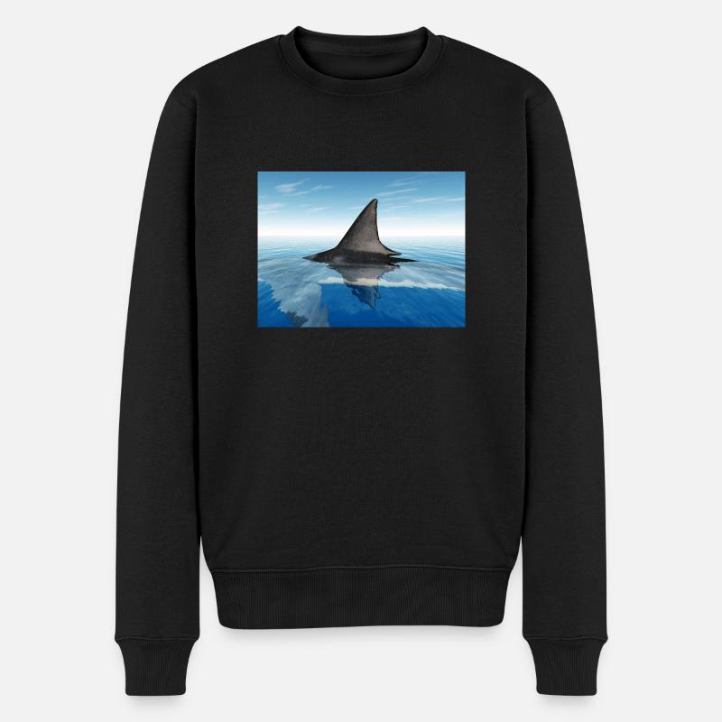Großer weißer Hai - Männer Premium Bio Pullover - Schwarz