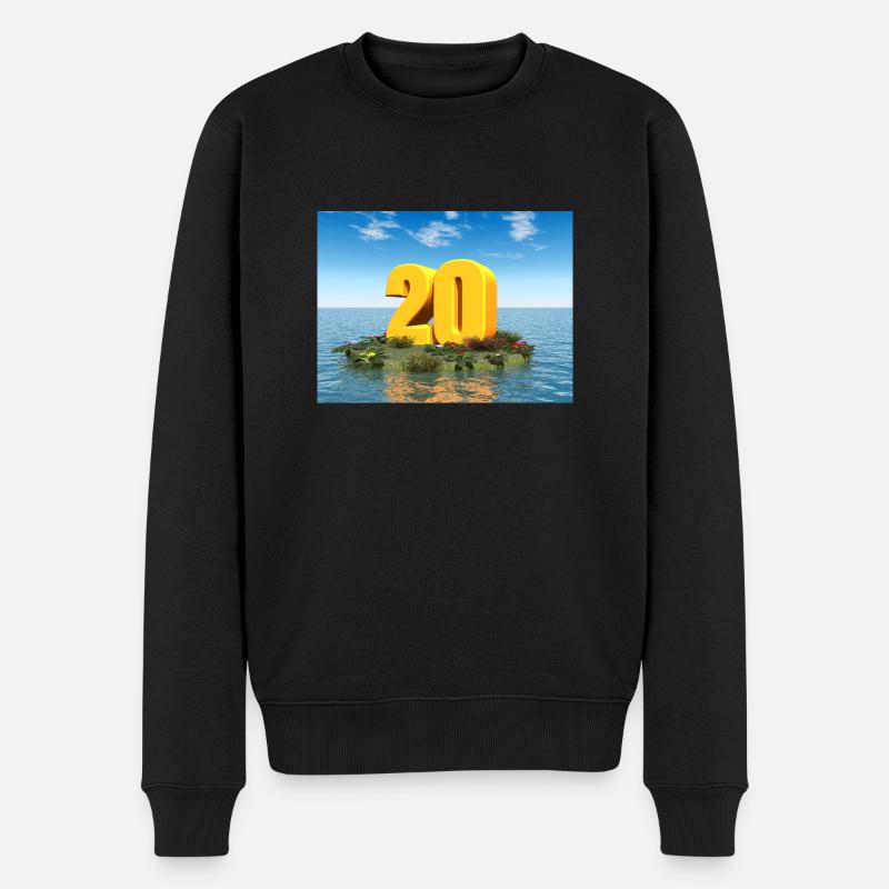 Jahreszahl 20 - Männer Premium Bio Pullover - Schwarz