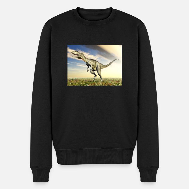 Dinosaurier Megalosaurus - Männer Premium Bio Pullover - Schwarz