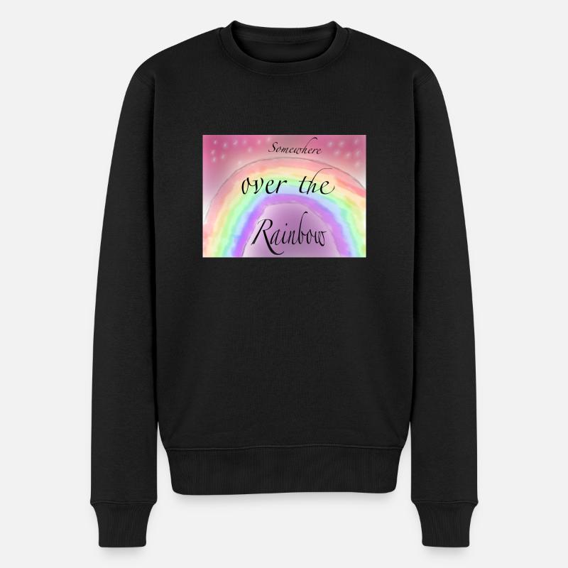 Somewhere Ober the rainbow - Männer Premium Bio Pullover - Schwarz