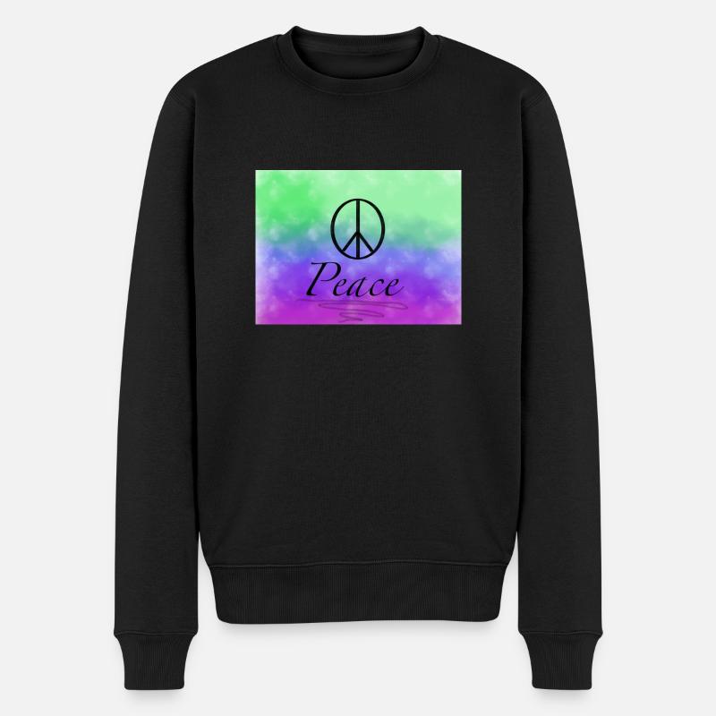 Peace - Männer Premium Bio Pullover - Schwarz