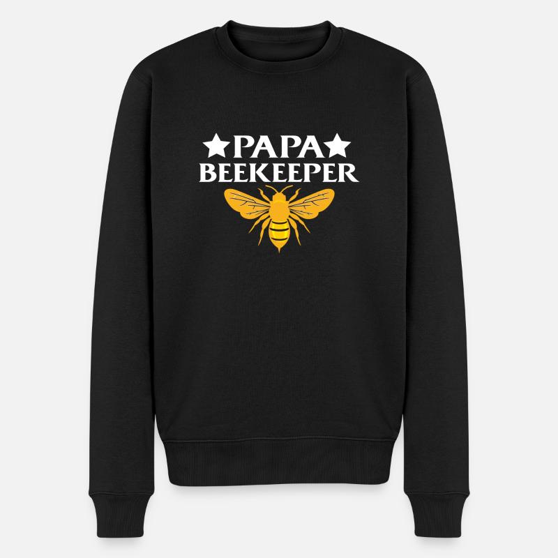 Papa Beekeeper - Männer Premium Bio Pullover - Schwarz