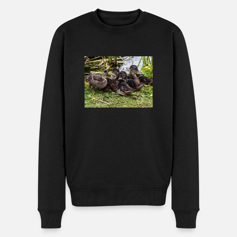 Entchen - Männer Premium Bio Pullover - Schwarz