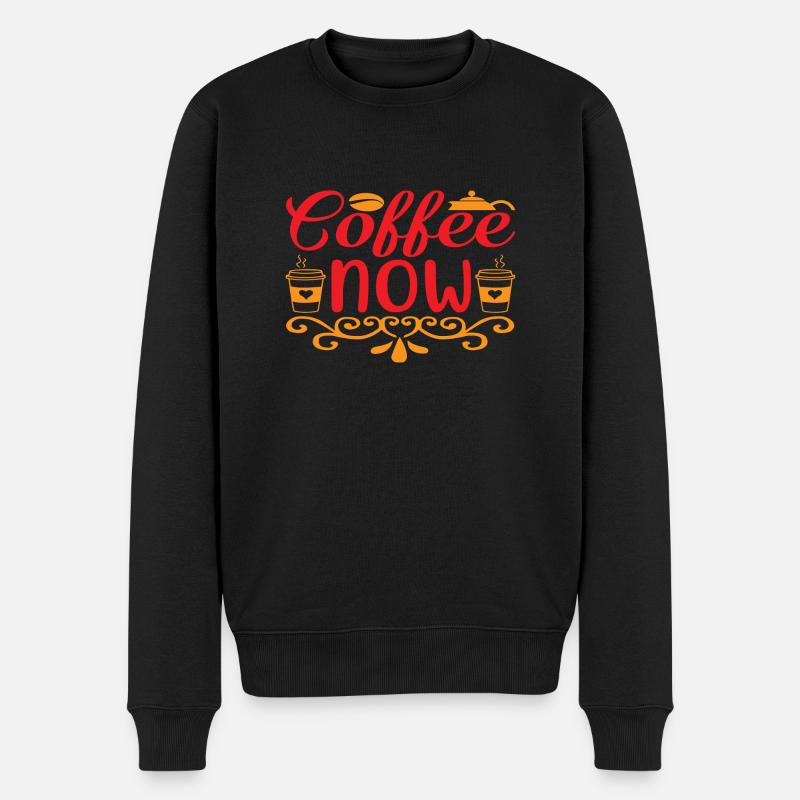 Coffee Now - Männer Premium Bio Pullover - Schwarz