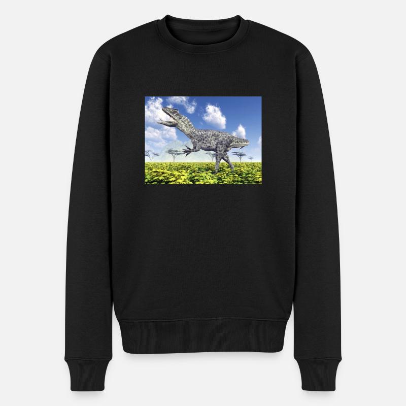 Dinosaurier Allosaurus - Männer Premium Bio Pullover - Schwarz