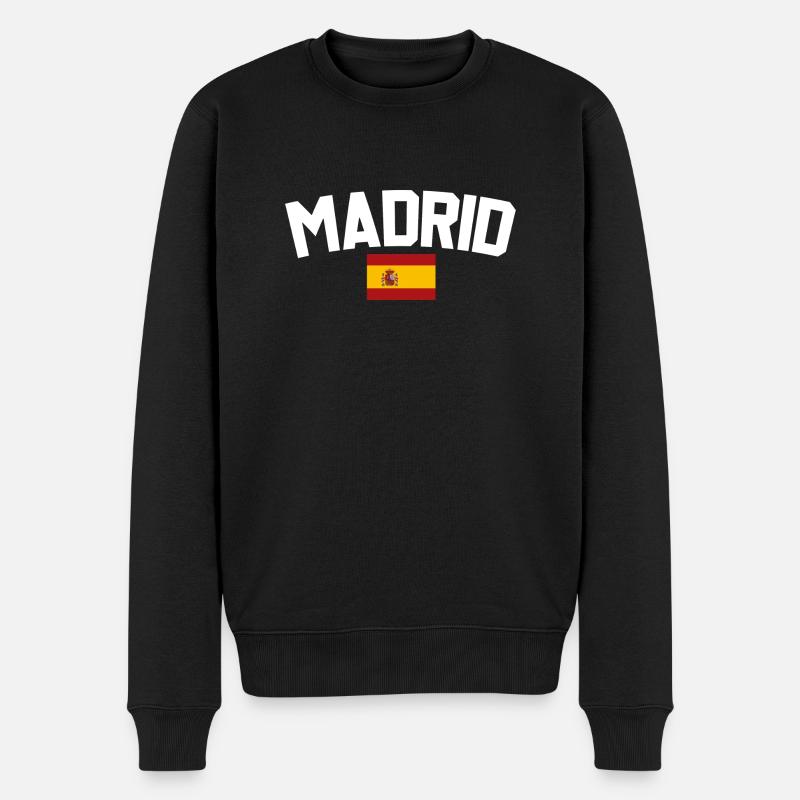 Madrid - Männer Premium Bio Pullover - Schwarz