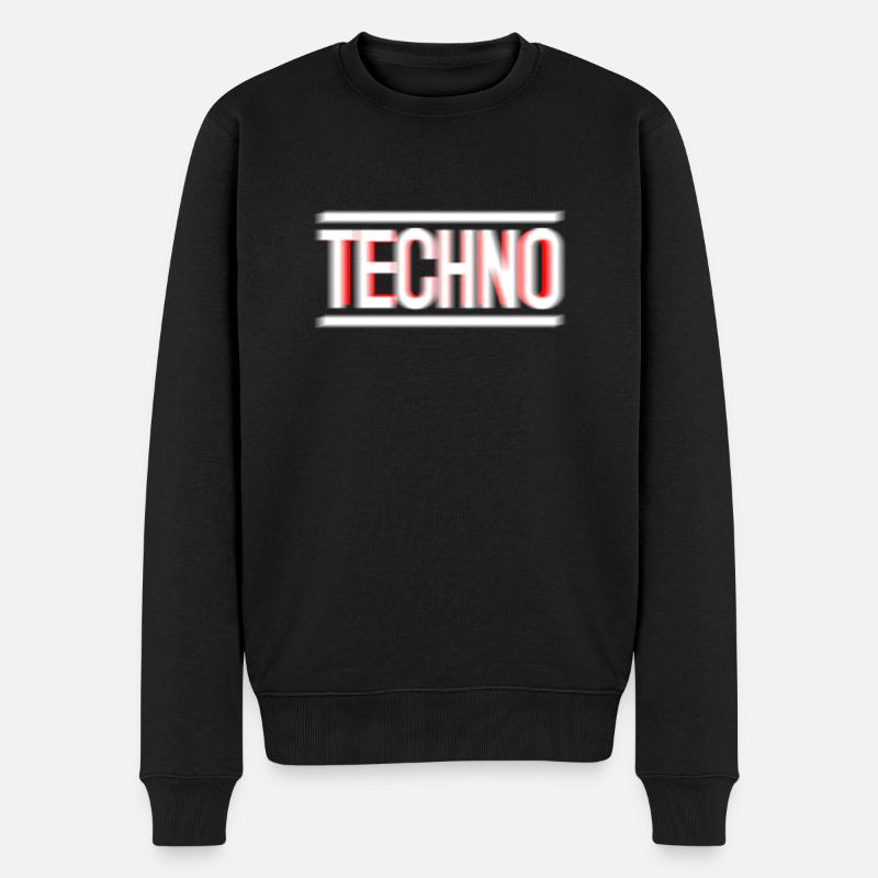 Techno Music House Geschenk - Männer Premium Bio Pullover - Schwarz