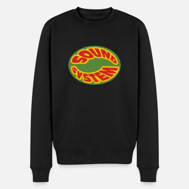 Soundsystem - Männer Premium Bio Pullover - Schwarz