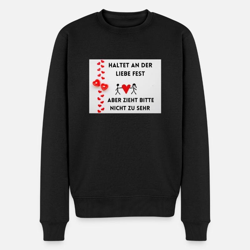 Der Liebeszieher - Männer Premium Bio Pullover - Schwarz