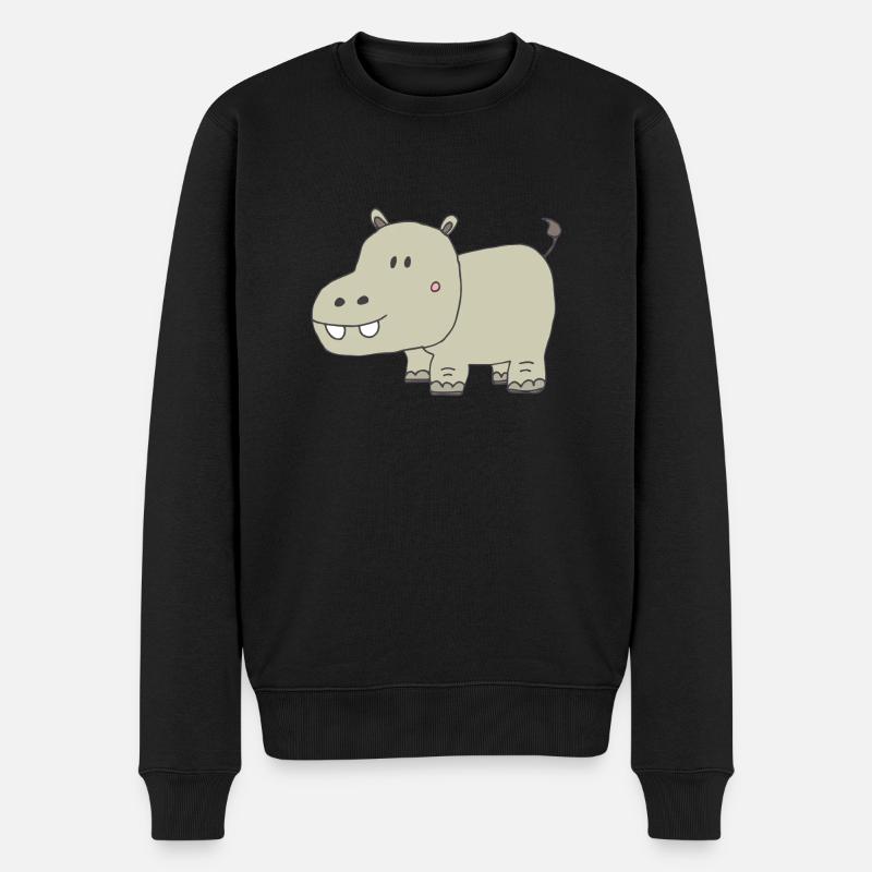 Hippopotame drôle - Pull Premium bio Homme - noir