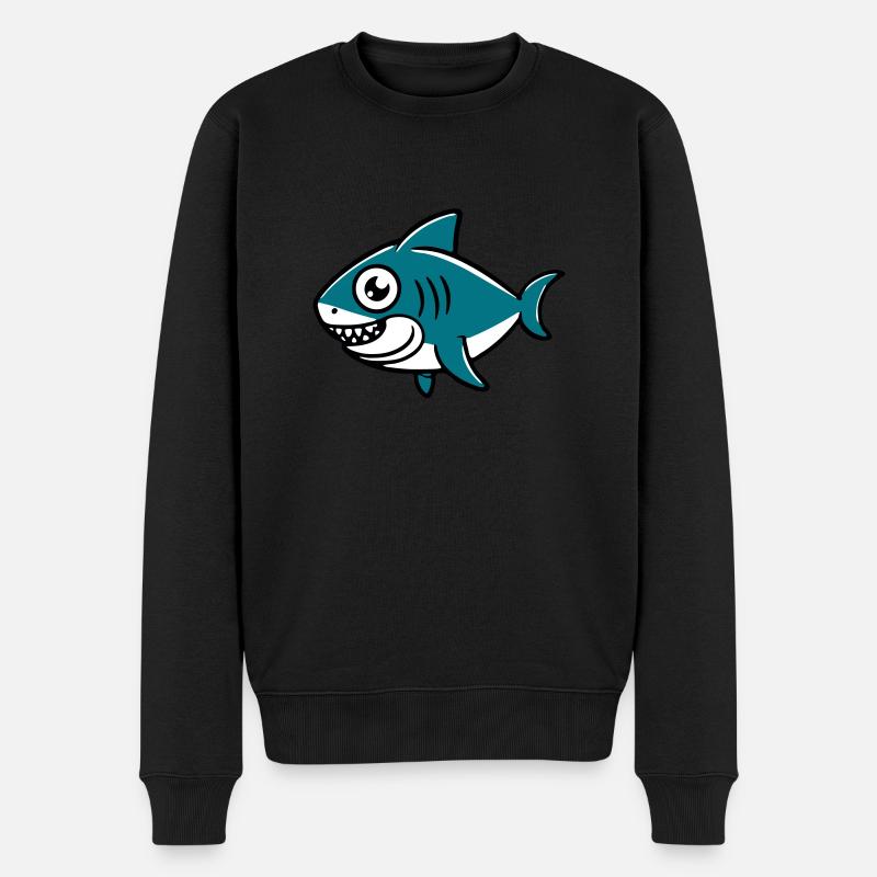 Requin dessin enfant - Pull Premium bio Homme - noir