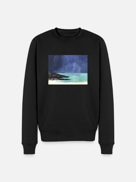 Traumstrand - Männer Premium Bio Pullover - Schwarz