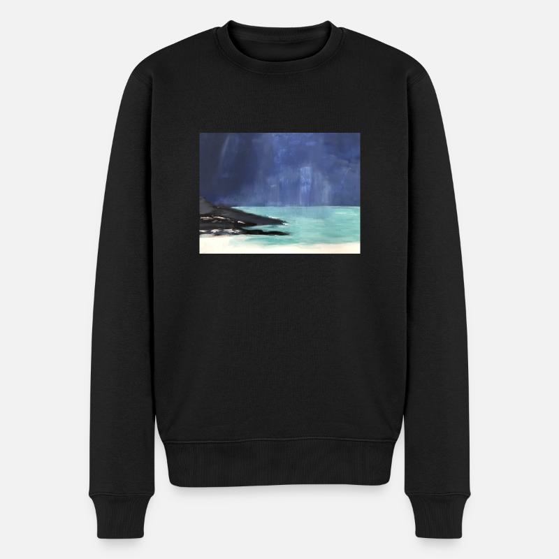 Traumstrand - Männer Premium Bio Pullover - Schwarz