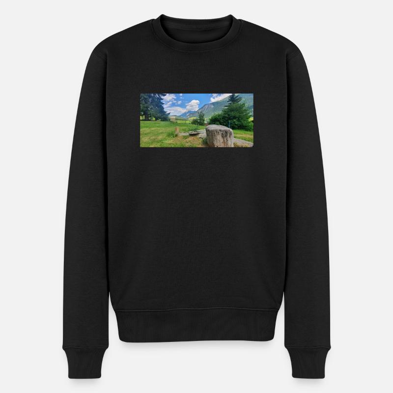 Berglandschaften - Männer Premium Bio Pullover - Schwarz