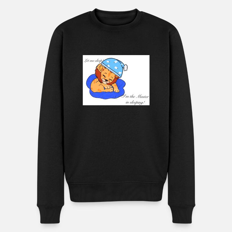 Schlafender Löwe - Männer Premium Bio Pullover - Schwarz